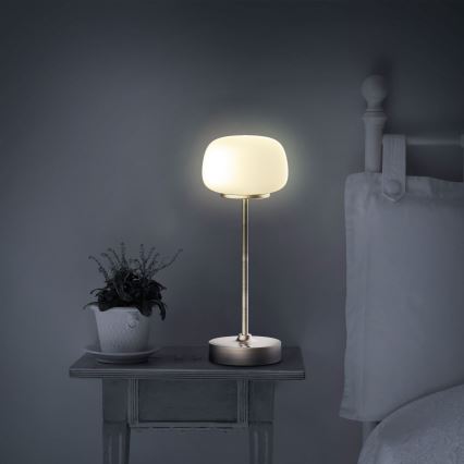 LED Ściemnialna dotykowa lampa stołowa RIMINI LED/2W/5V USB 2000 mAh zl./biały