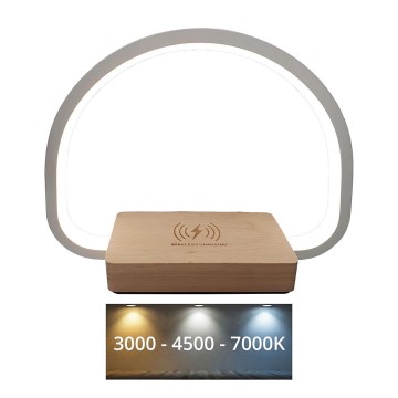 LED Ściemnialna dotykowa lampa stołowa z ładowaniem bezprzewodowym LED/10W/5V 3000/4500/7000K