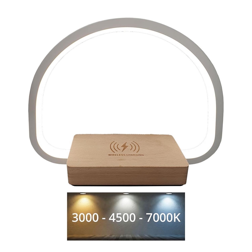 LED Ściemnialna dotykowa lampa stołowa z ładowaniem bezprzewodowym LED/10W/5V 3000/4500/7000K