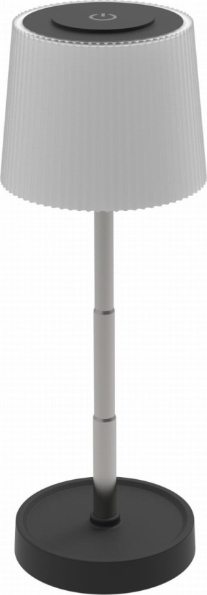 LED ściemnialna dotykowa zewnętrzna ładowalna lampa stołowa LED/2W/5V IP44 1200 mAh szara