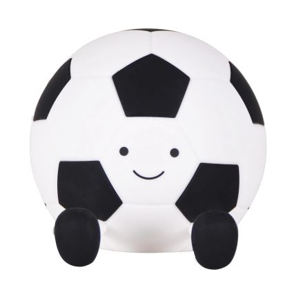 LED Ściemnialna dziecięca dotykowa lampa FOOTBALL LED/2W/5V USB 1200 mAh biały/czarny