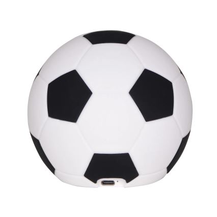 LED Ściemnialna dziecięca dotykowa lampa FOOTBALL LED/2W/5V USB 1200 mAh biały/czarny
