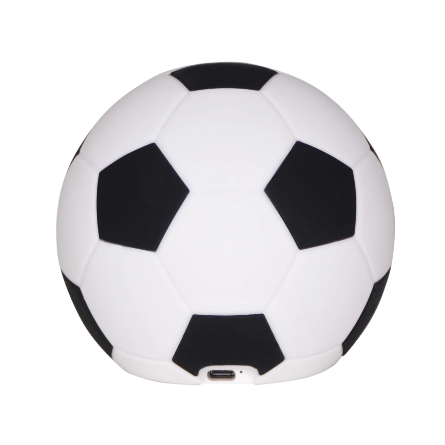 LED Ściemnialna dziecięca dotykowa lampa FOOTBALL LED/2W/5V USB 1200 mAh biały/czarny