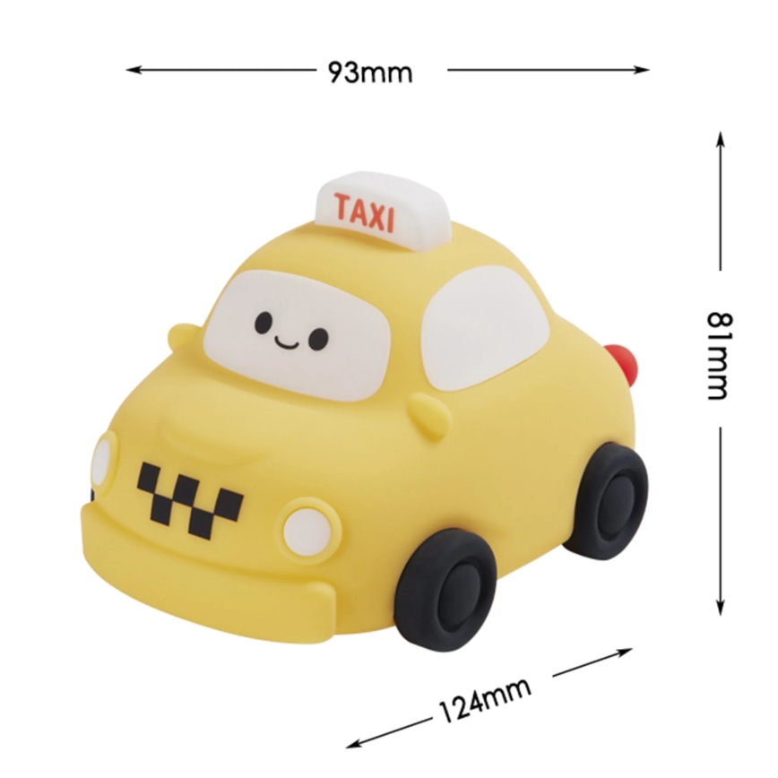 LED Ściemnialna dziecięca dotykowa lampa TAXI LED/1W/5V USB 1200 mAh taxi żółty