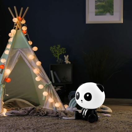 LED Ściemnialna dziecięca lampka dotykowa PANDA LED/2,5W/3,7V 1200 mAh