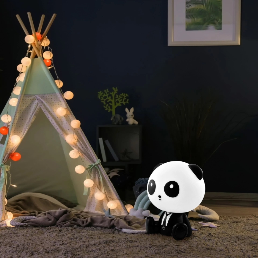 LED Ściemnialna dziecięca lampka dotykowa PANDA LED/2,5W/3,7V 1200 mAh