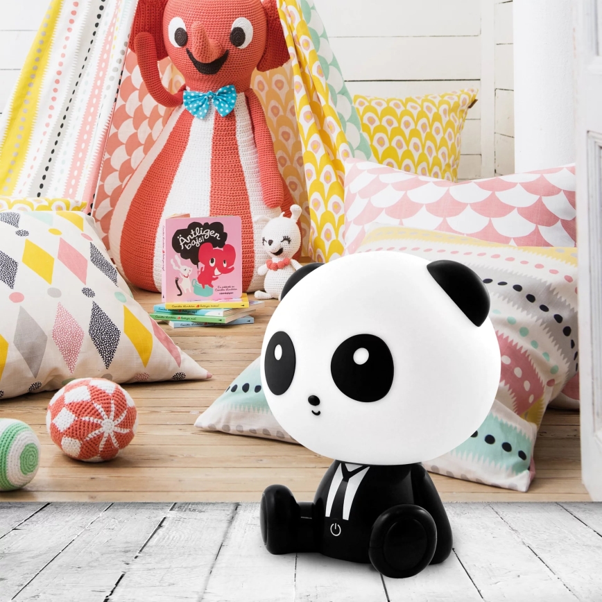 LED Ściemnialna dziecięca lampka dotykowa PANDA LED/2,5W/3,7V 1200 mAh