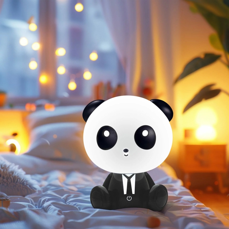 LED Ściemnialna dziecięca lampka dotykowa PANDA LED/2,5W/3,7V 1200 mAh
