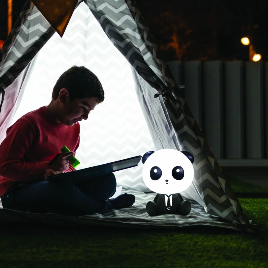 LED Ściemnialna dziecięca lampka dotykowa PANDA LED/2,5W/3,7V 1200 mAh