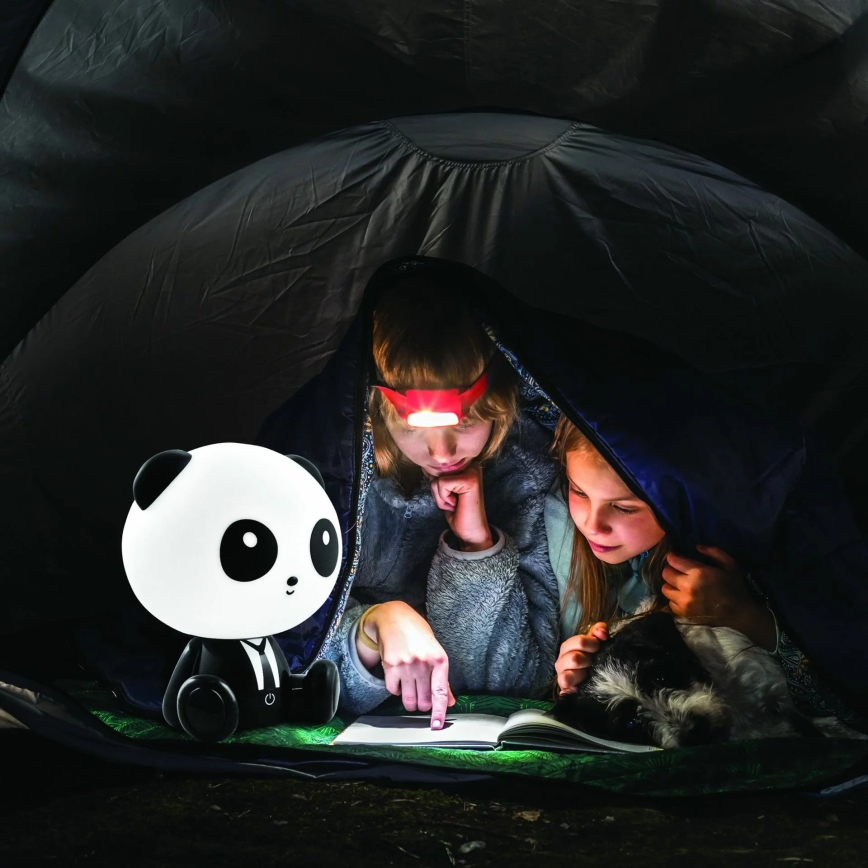 LED Ściemnialna dziecięca lampka dotykowa PANDA LED/2,5W/3,7V 1200 mAh