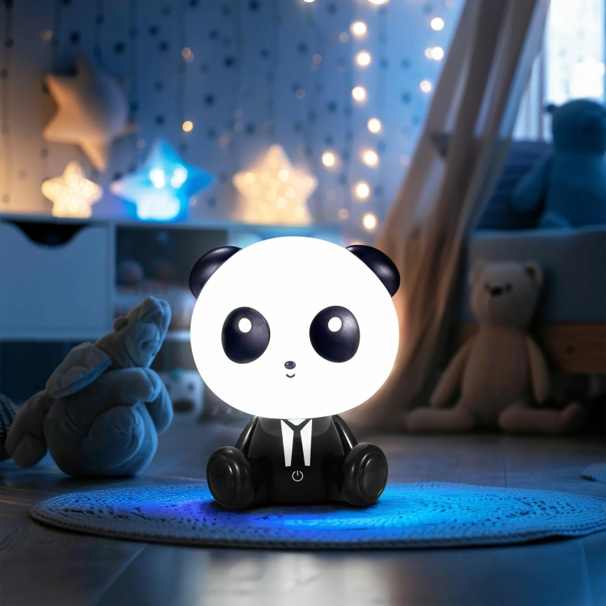 LED Ściemnialna dziecięca lampka dotykowa PANDA LED/2,5W/3,7V 1200 mAh