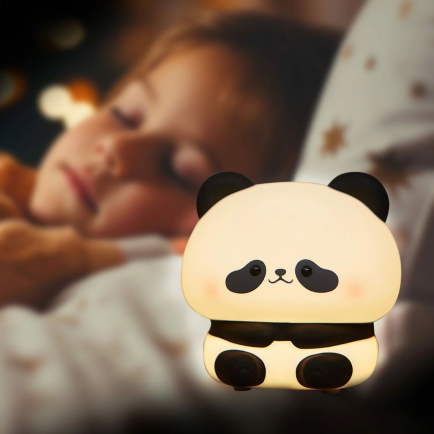 LED Ściemnialna dziecięca lampka dotykowa PANDA LED/2W/3,7V 1200 mAh