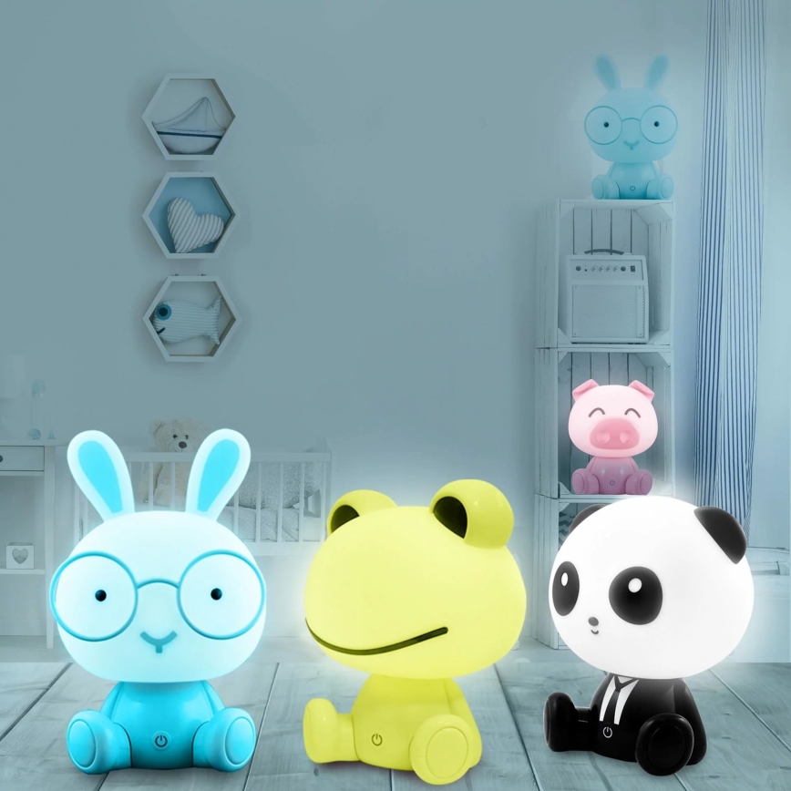 LED Ściemnialna dziecięca lampka dotykowa ŻABA LED/2,5W/3,7V 1200 mAh