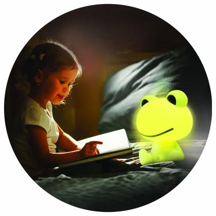 LED Ściemnialna dziecięca lampka dotykowa ŻABA LED/2,5W/3,7V 1200 mAh