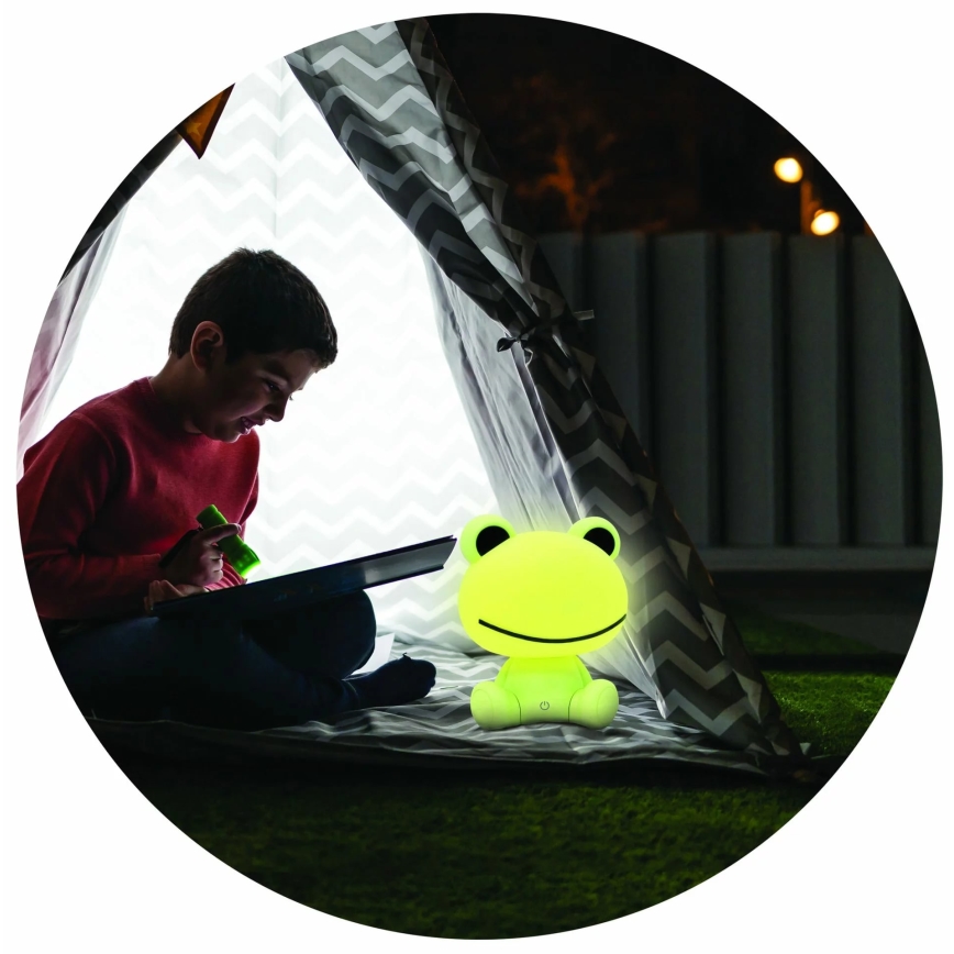LED Ściemnialna dziecięca lampka dotykowa ŻABA LED/2,5W/3,7V 1200 mAh