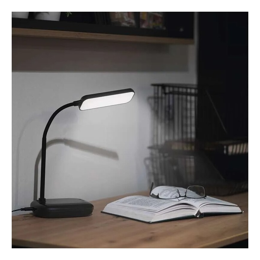 LED Ściemnialna elastyczna lampa stołowa LED/12W/230V 3000K/4000K/6500K czarny