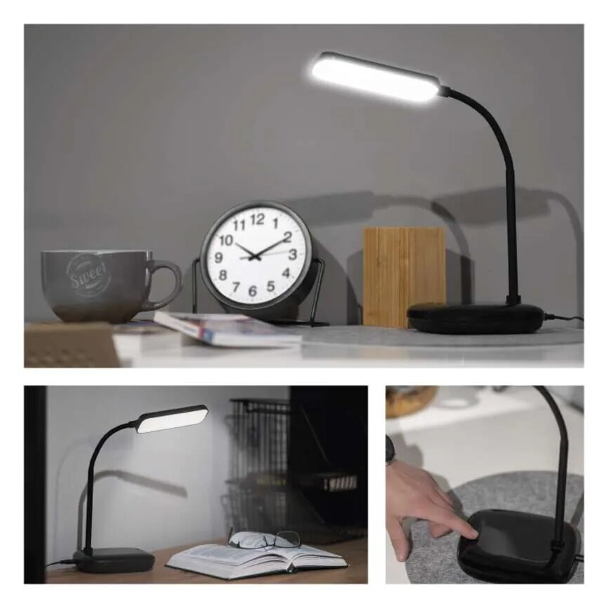 LED Ściemnialna elastyczna lampa stołowa LED/12W/230V 3000K/4000K/6500K czarny