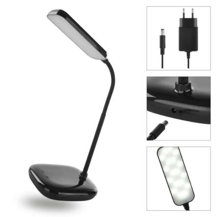 LED Ściemnialna elastyczna lampa stołowa LED/12W/230V 3000K/4000K/6500K czarny