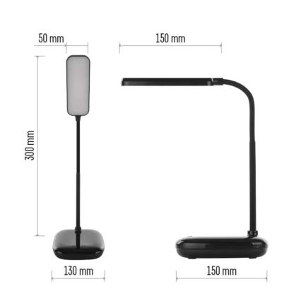 LED Ściemnialna elastyczna lampa stołowa LED/12W/230V 3000K/4000K/6500K czarny