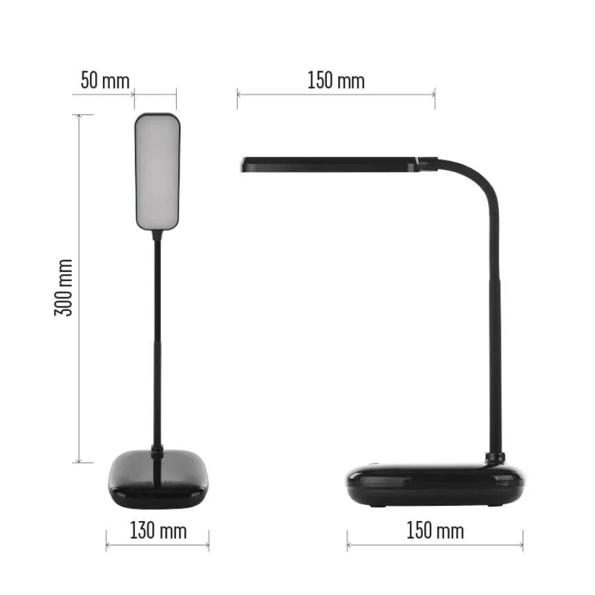 LED Ściemnialna elastyczna lampa stołowa LED/12W/230V 3000K/4000K/6500K czarny