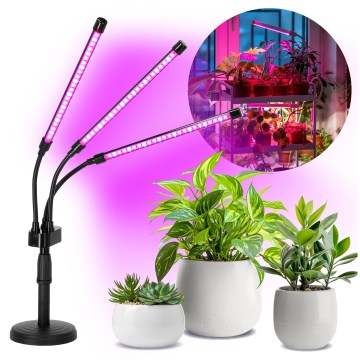 LED Ściemnialna flexibilní Lampa stołowa do uprawy roślin VITARO 3xLED/10W/230V czarny