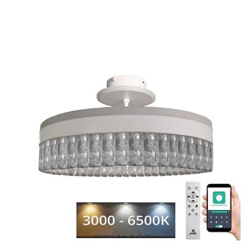 LED Ściemnialna kryształ Żyrandol natynkowy LED/75W/230V 3000-6500K biały + pilot zdalnego sterowania