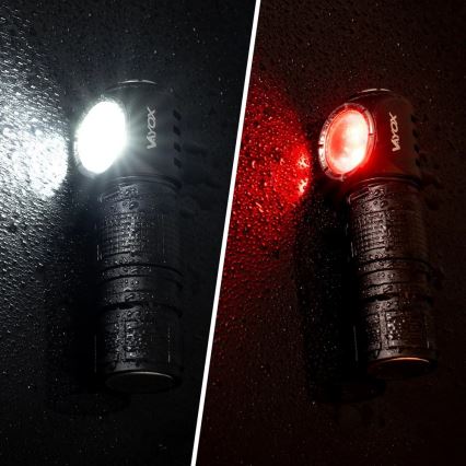 LED ściemnialna ładowalna czołówka z czerwonym światłem 3 w 1 LED/10W/5V IP66 500 lm 800 mAh