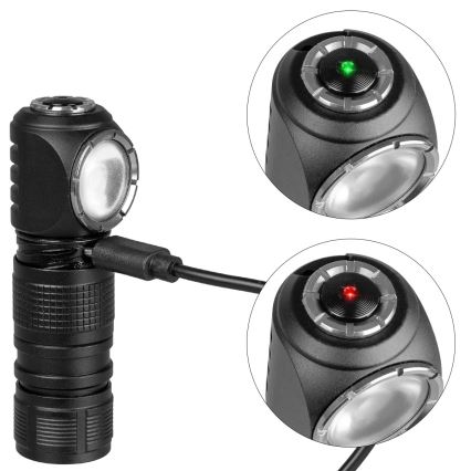 LED ściemnialna ładowalna czołówka z czerwonym światłem 3 w 1 LED/10W/5V IP66 500 lm 800 mAh