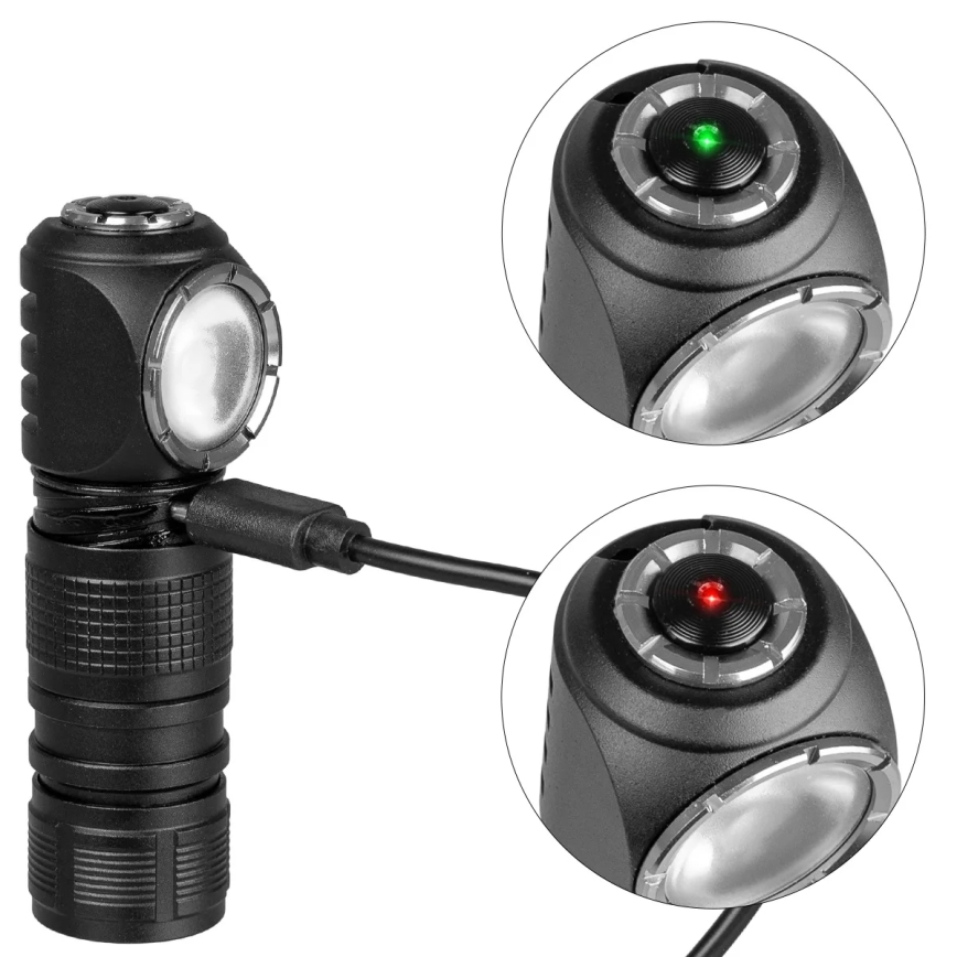 LED ściemnialna ładowalna czołówka z czerwonym światłem 3 w 1 LED/10W/5V IP66 500 lm 800 mAh