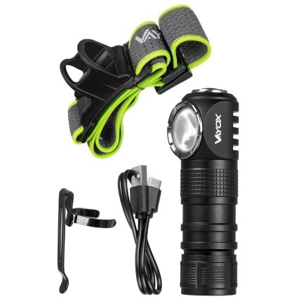 LED ściemnialna ładowalna czołówka z czerwonym światłem 3 w 1 LED/10W/5V IP66 500 lm 800 mAh