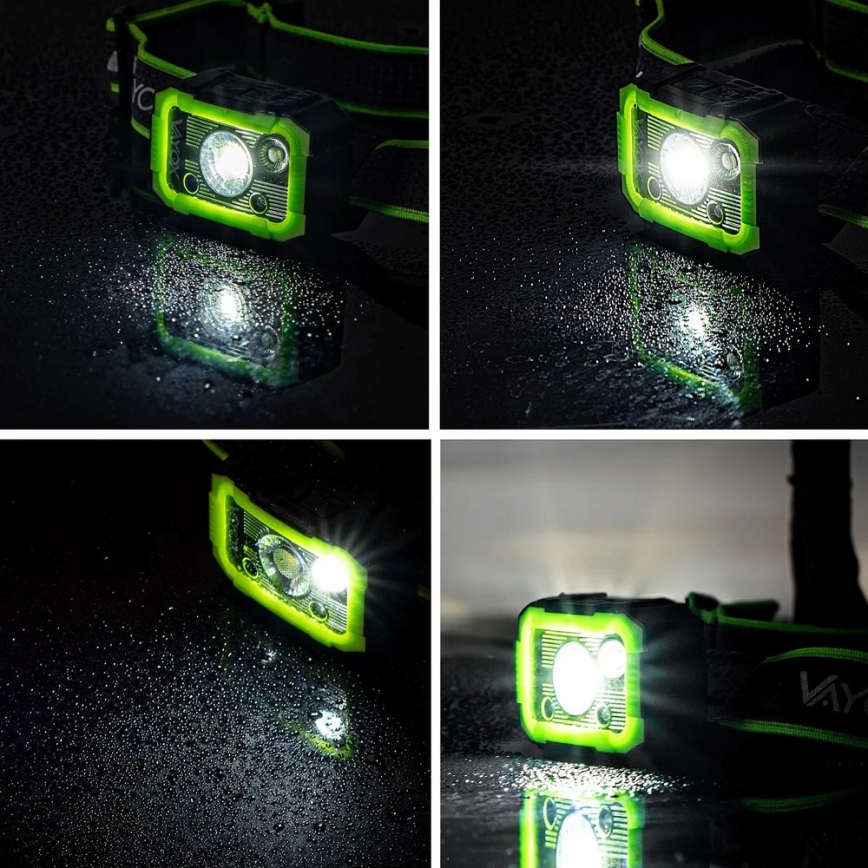 Czołówka LED ładowalna z czujnikiem i regulacją jasności LED/10W/5V IP66 750 lm 1500 mAh