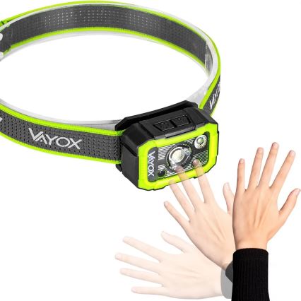 Czołówka LED ładowalna z czujnikiem i regulacją jasności LED/10W/5V IP66 750 lm 1500 mAh