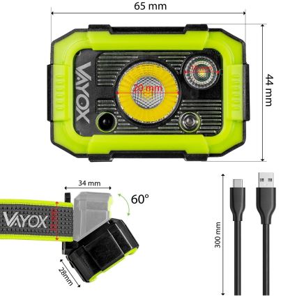 Czołówka LED ładowalna z czujnikiem i regulacją jasności LED/10W/5V IP66 750 lm 1500 mAh