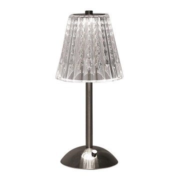 LED Ściemnialna ładowalna dotykowa Lampa stołowa LED/2,4W/5V 3000-6000K 1800 mAh chrom błyszczący