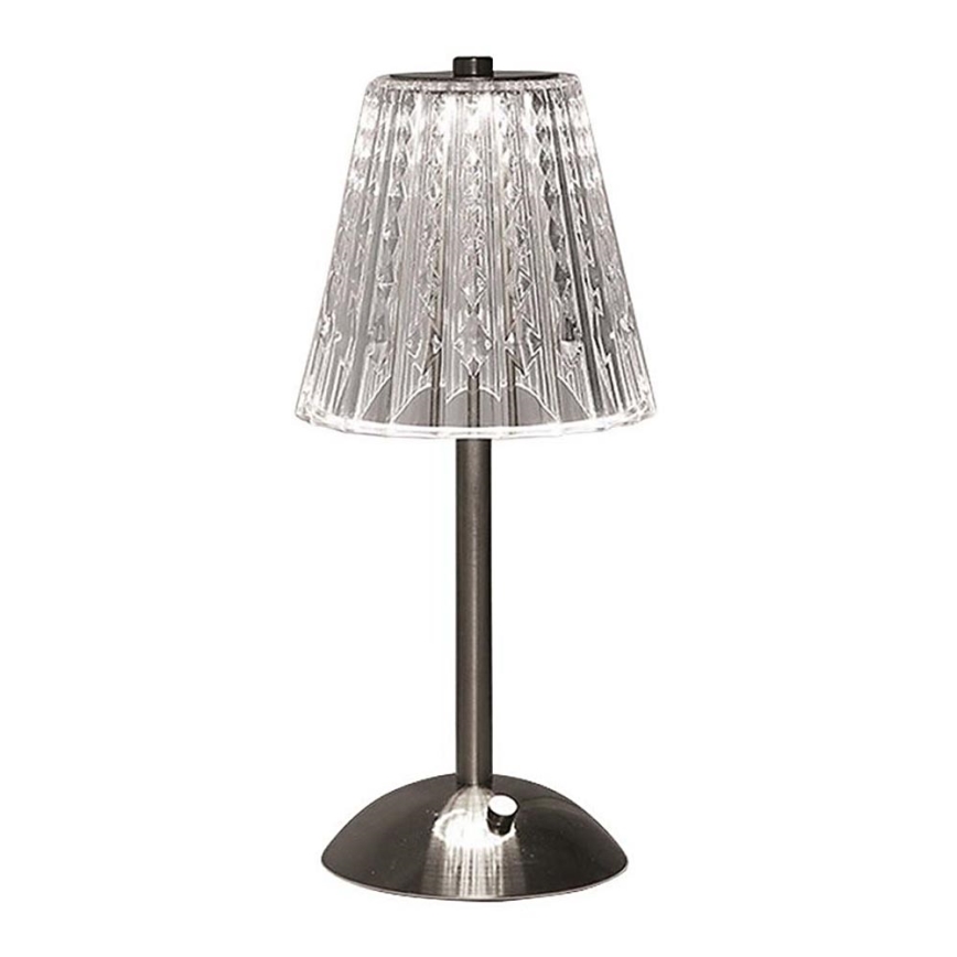 LED Ściemnialna ładowalna dotykowa Lampa stołowa LED/2,4W/5V 3000-6000K 1800 mAh chrom błyszczący