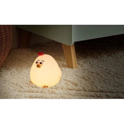 LED ściemnialna ładowalna dziecięca lampka nocna LED/1W/5V 3000K 800 mAh kurczaczek