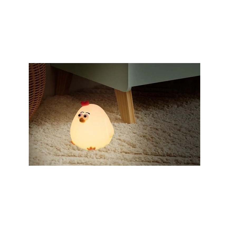 LED ściemnialna ładowalna dziecięca lampka nocna LED/1W/5V 3000K 800 mAh kurczaczek