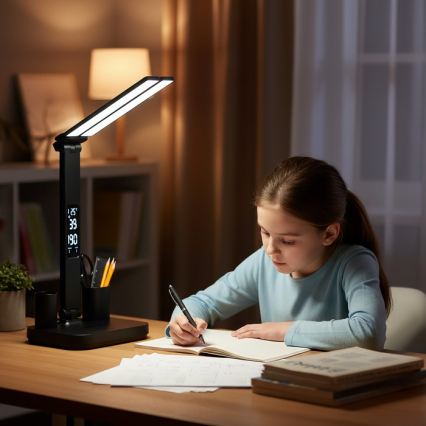 LED ściemnialna ładowalna lampka biurkowa NOBLITE P LED/5W/5V 3000/4000/6000K 2200 mAh czarna