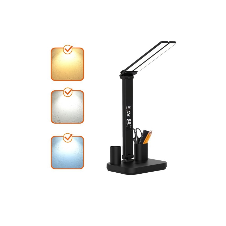 LED ściemnialna ładowalna lampka biurkowa NOBLITE P LED/5W/5V 3000/4000/6000K 2200 mAh czarna
