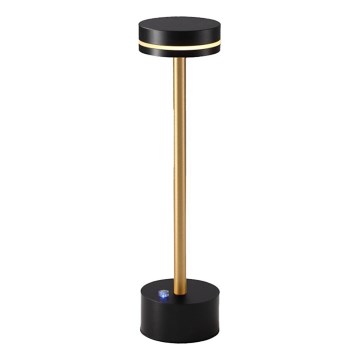 LED ściemnialna ładowalna lampa biurkowa SAM LED/5W/5V 3600 mAh czarna/złota