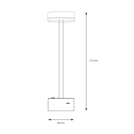 LED ściemnialna ładowalna lampa biurkowa SAM LED/5W/5V 3600 mAh czarna/złota