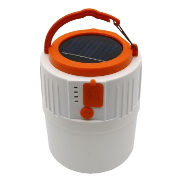 LED Ściemnialna ładowalna solární latarka z funkcją power banku K1 LED/3W/3,7V 7000K IPX4 3200 mAh biały