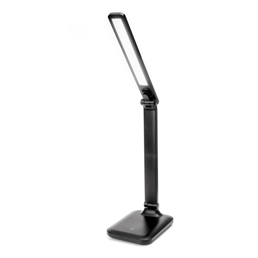 LED Ściemnialna dotykowa lampa stołowa z ładowaniem bezprzewodowym i port USB REMUS LED/5W/230V czarny
