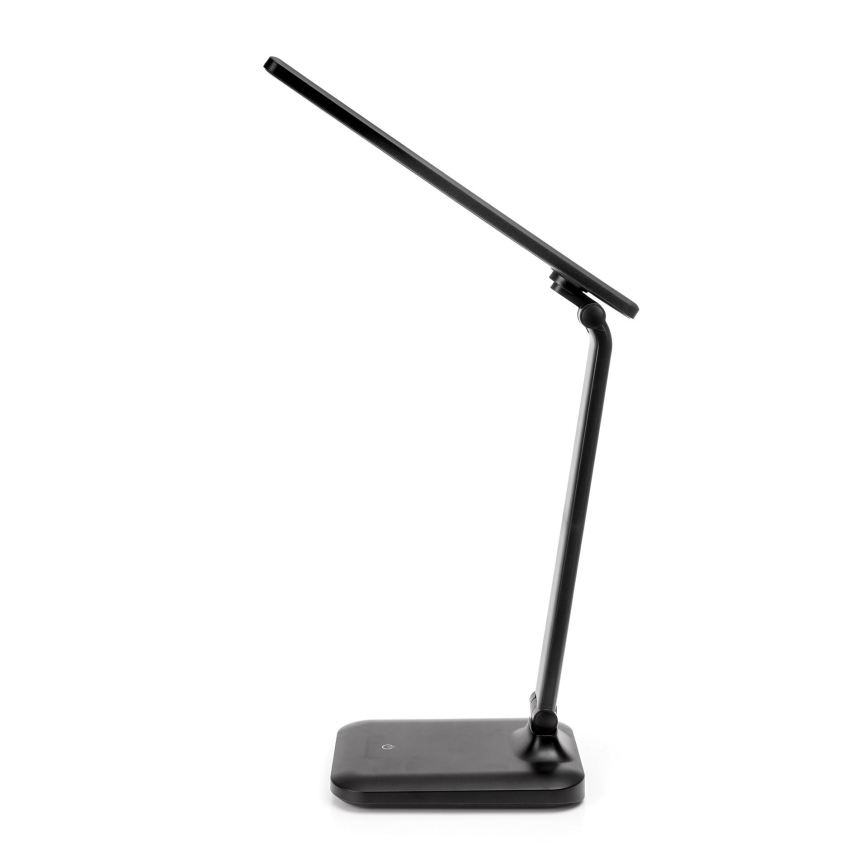 LED Ściemnialna dotykowa lampa stołowa z ładowaniem bezprzewodowym i port USB REMUS LED/5W/230V czarny