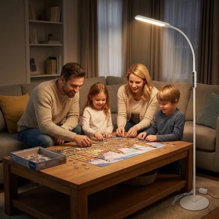 LED ściemniana lampa stojąca TEILO LED/10W/230V 3000/4000/6500K biała + pilot zdalnego sterowania