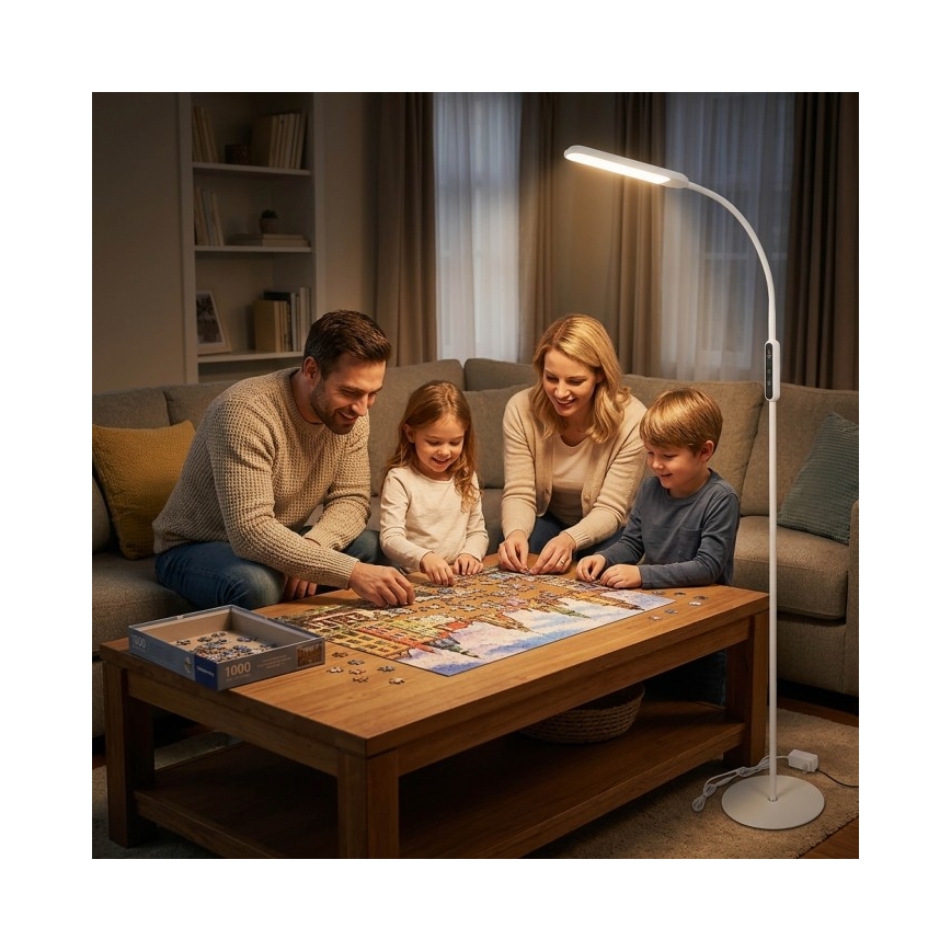 LED ściemniana lampa stojąca TEILO LED/10W/230V 3000/4000/6500K biała + pilot zdalnego sterowania