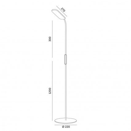 LED ściemniana lampa stojąca TEILO LED/10W/230V 3000/4000/6500K biała + pilot zdalnego sterowania
