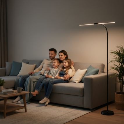 LED ściemnialna lampa podłogowa TEILO LED/14W/230V 3000/4000/6000K czarna