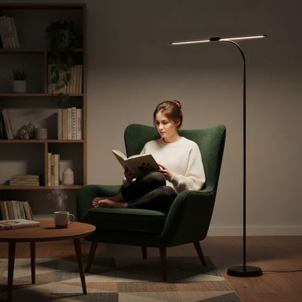 LED ściemnialna lampa podłogowa TEILO LED/14W/230V 3000/4000/6000K czarna