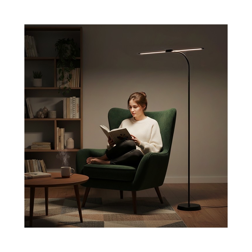 LED ściemnialna lampa podłogowa TEILO LED/14W/230V 3000/4000/6000K czarna